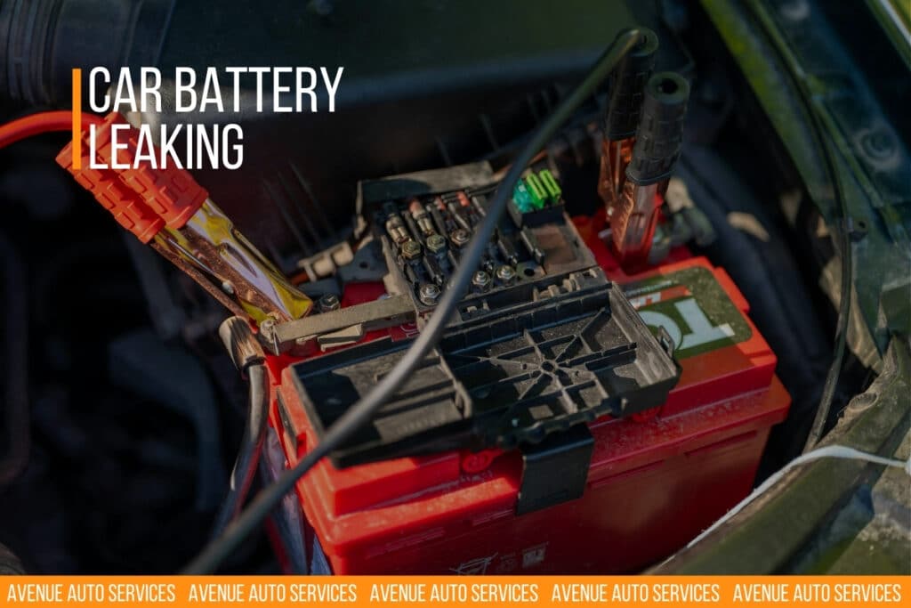 car battery is leaking